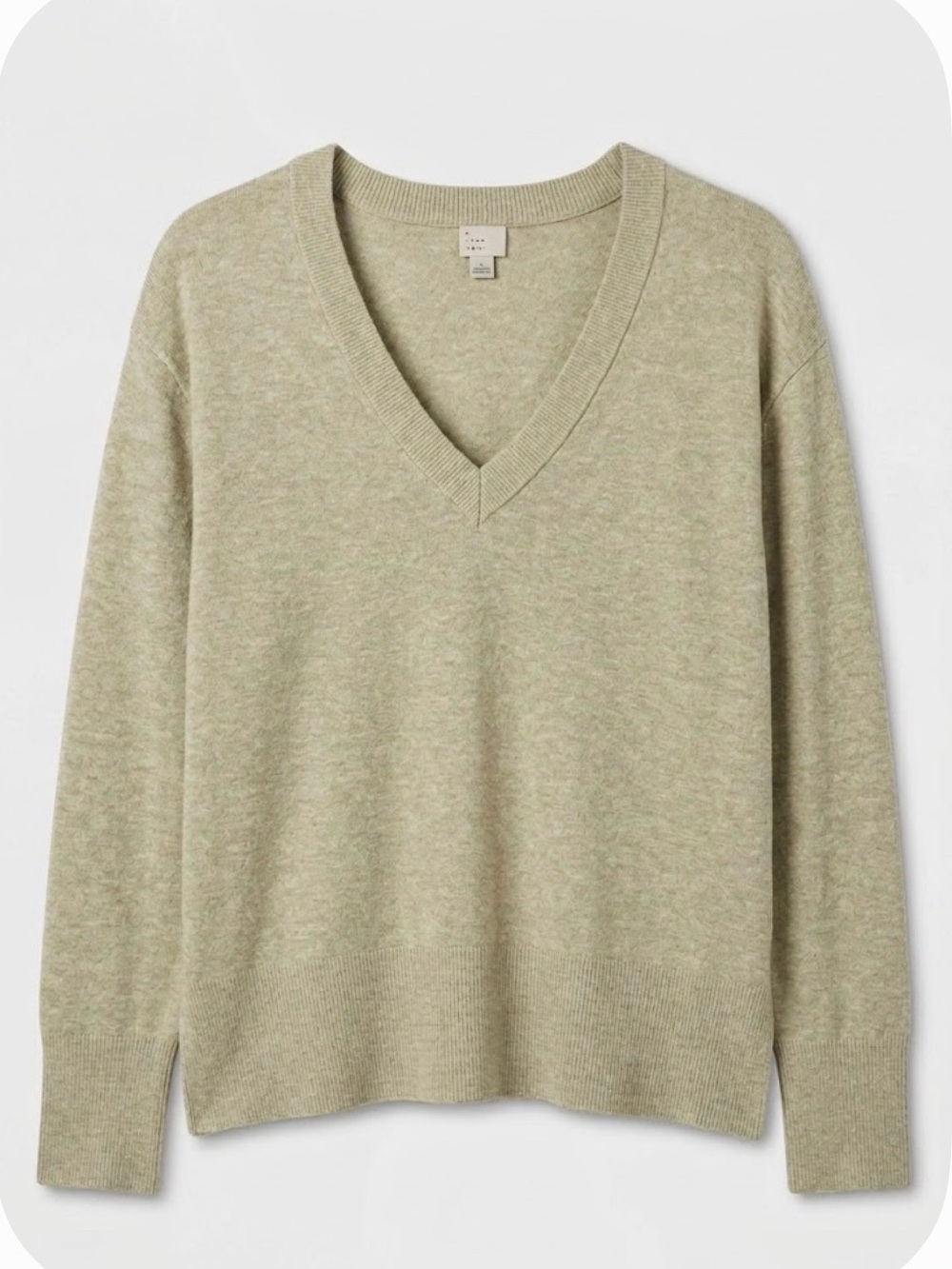 A NEW DAY Ribbed V-Neck Pullover Sweater Women’s M Light Sage